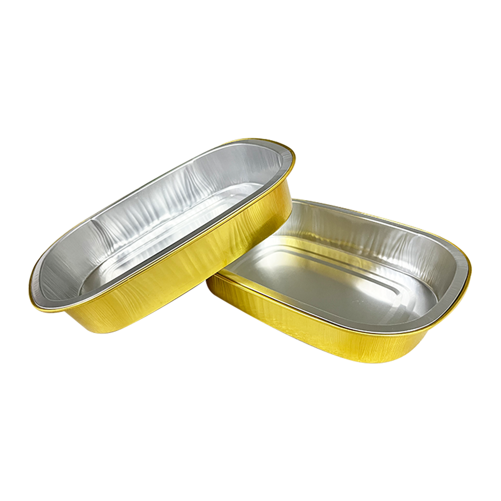 Disposable Aluminum foil Pans Baking Disposable Food Aluminum Foil Tray with Plastic lid Takeaway Foil Containers