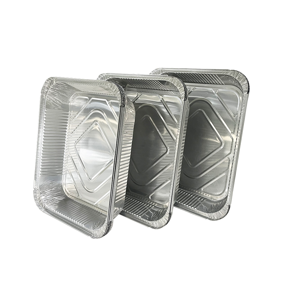 Disposable Wholesale Silver Tray Food Container Aluminum Foil Takeaway Aluminium Pans